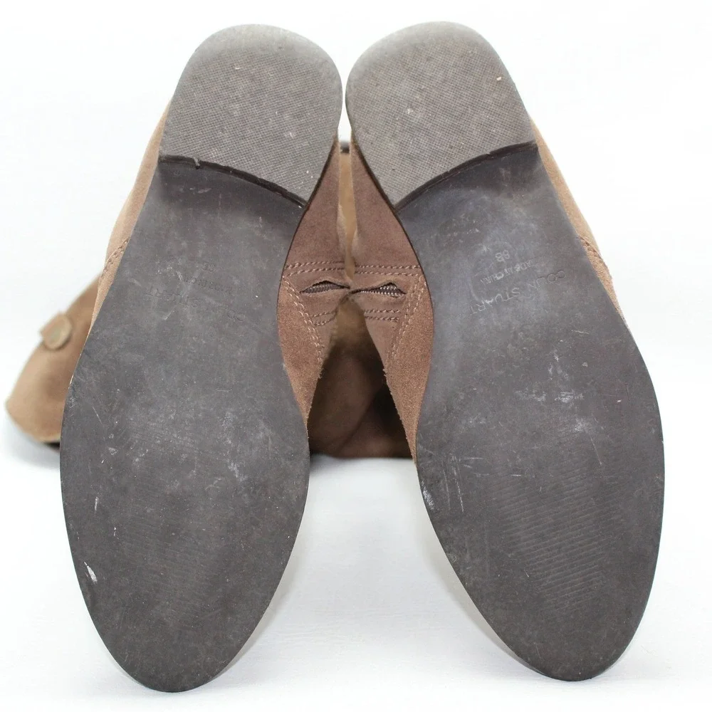 Colin‎ Stuart Brown Suede Over The Knee Flat Boots Buckle 8B 243502-F49
